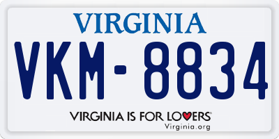 VA license plate VKM8834