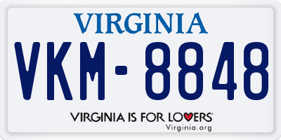 VA license plate VKM8848