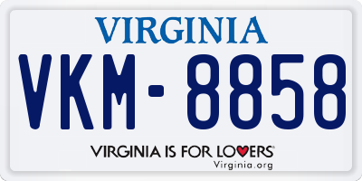 VA license plate VKM8858