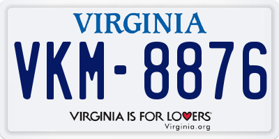 VA license plate VKM8876