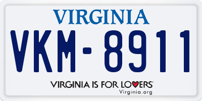 VA license plate VKM8911
