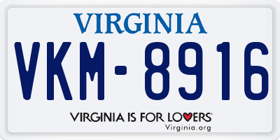 VA license plate VKM8916