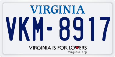 VA license plate VKM8917