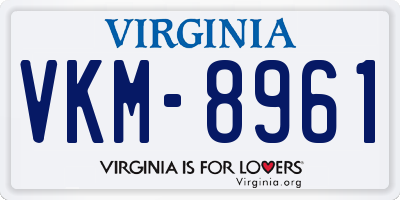 VA license plate VKM8961