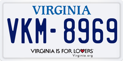 VA license plate VKM8969