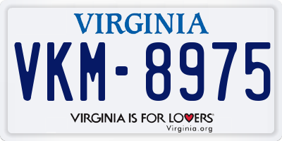 VA license plate VKM8975