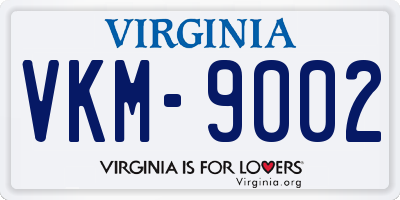VA license plate VKM9002