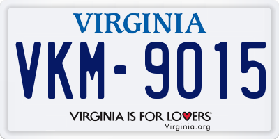 VA license plate VKM9015