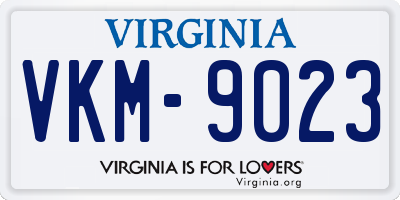 VA license plate VKM9023