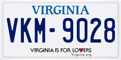 VA license plate VKM9028