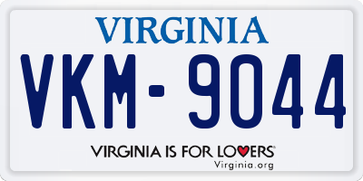 VA license plate VKM9044