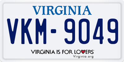 VA license plate VKM9049