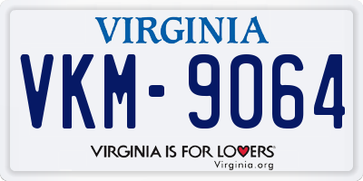 VA license plate VKM9064