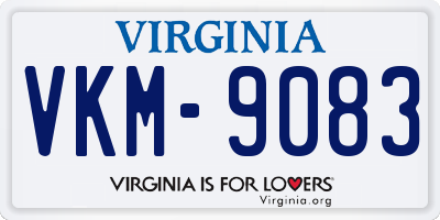VA license plate VKM9083