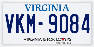 VA license plate VKM9084