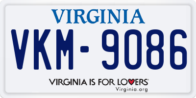 VA license plate VKM9086