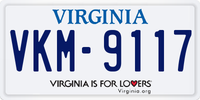 VA license plate VKM9117