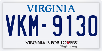 VA license plate VKM9130