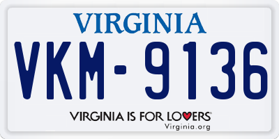 VA license plate VKM9136