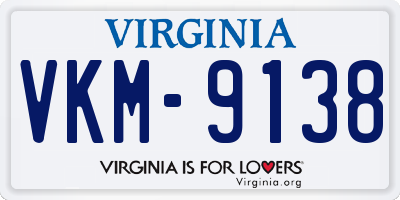 VA license plate VKM9138