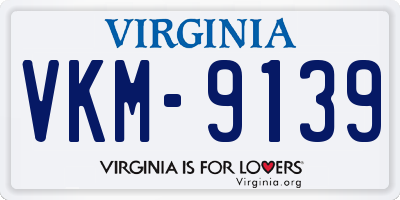 VA license plate VKM9139
