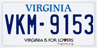 VA license plate VKM9153