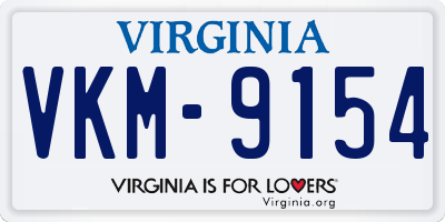 VA license plate VKM9154