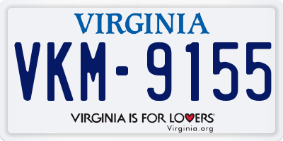 VA license plate VKM9155