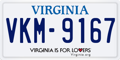 VA license plate VKM9167