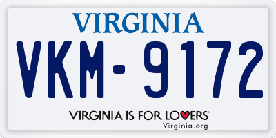 VA license plate VKM9172