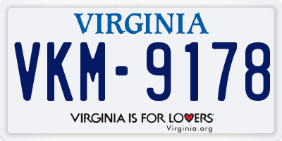 VA license plate VKM9178