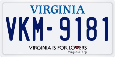 VA license plate VKM9181
