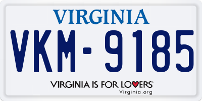 VA license plate VKM9185