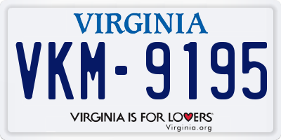 VA license plate VKM9195
