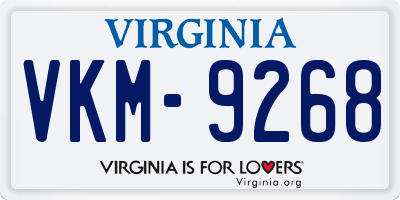 VA license plate VKM9268