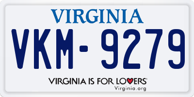 VA license plate VKM9279