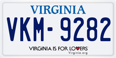 VA license plate VKM9282