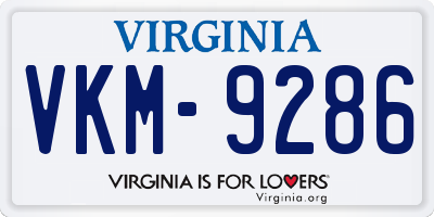 VA license plate VKM9286