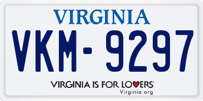 VA license plate VKM9297