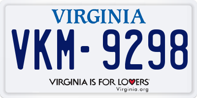 VA license plate VKM9298