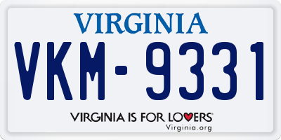 VA license plate VKM9331