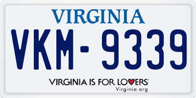 VA license plate VKM9339