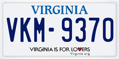 VA license plate VKM9370