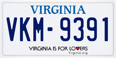 VA license plate VKM9391