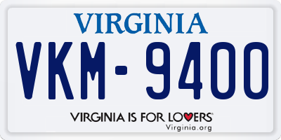 VA license plate VKM9400