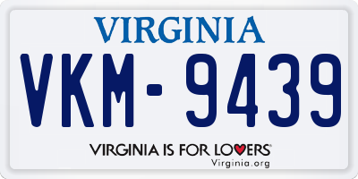 VA license plate VKM9439