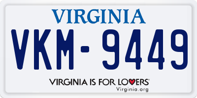 VA license plate VKM9449