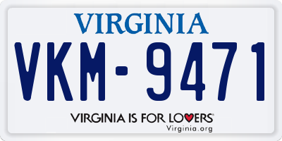 VA license plate VKM9471