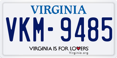 VA license plate VKM9485