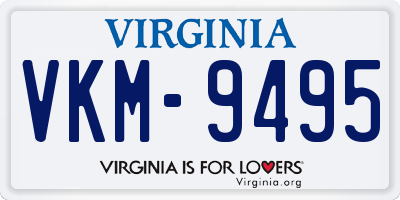VA license plate VKM9495